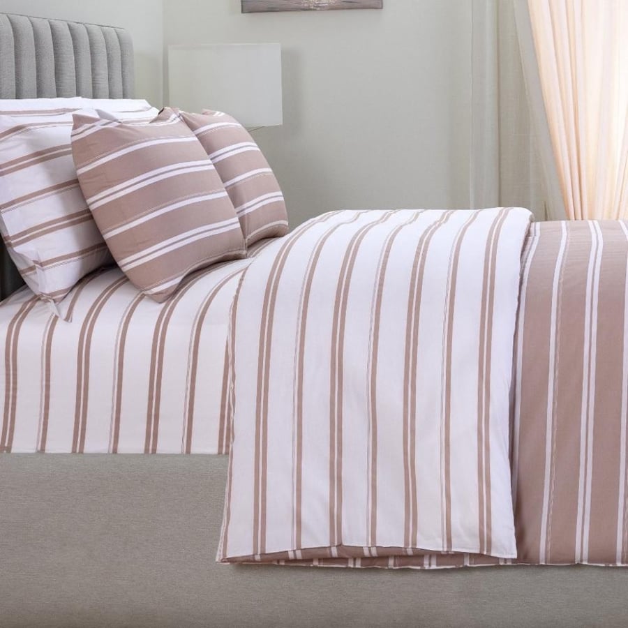 Canon 6-Piece Striped Cotton Queen Bed Set – Linen