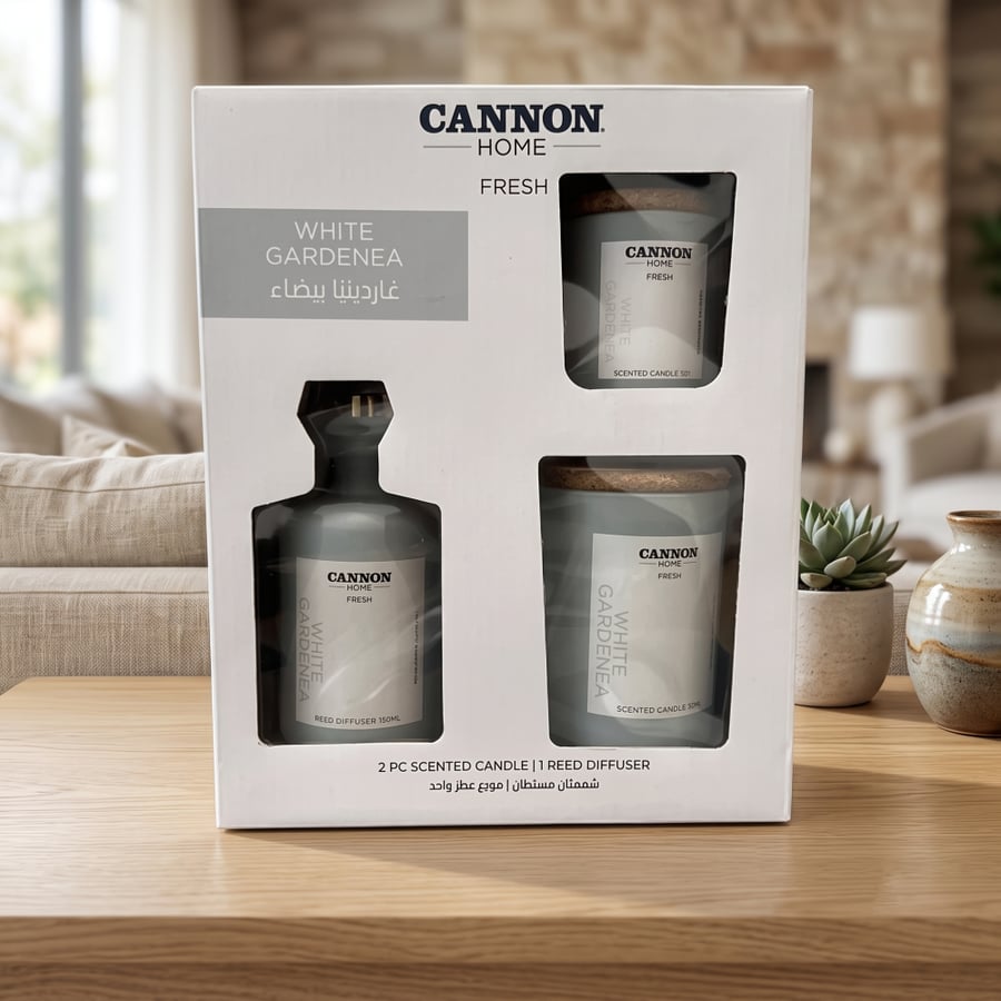 مجموعة كانون عطور منزل برائحة غاردينيا بيضاء
