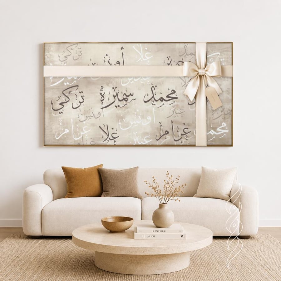 لوحة اسماء العائلة الجدارية المخصصة