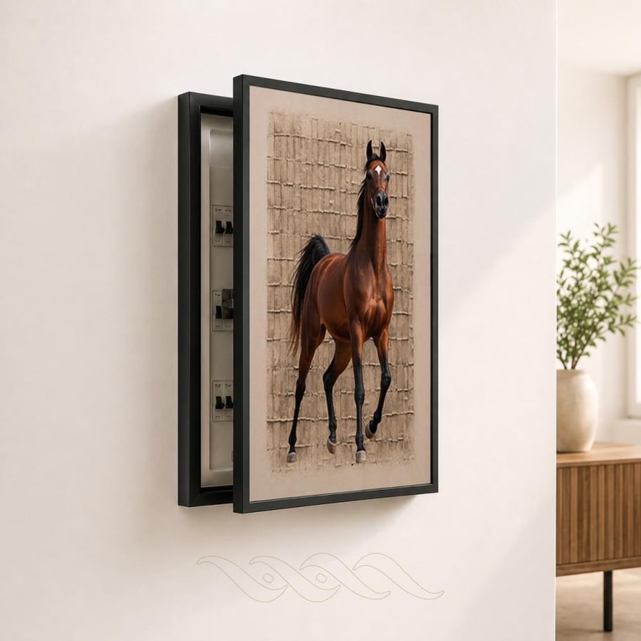 لوحة تغطية طبلون بتصميم حصان عربي