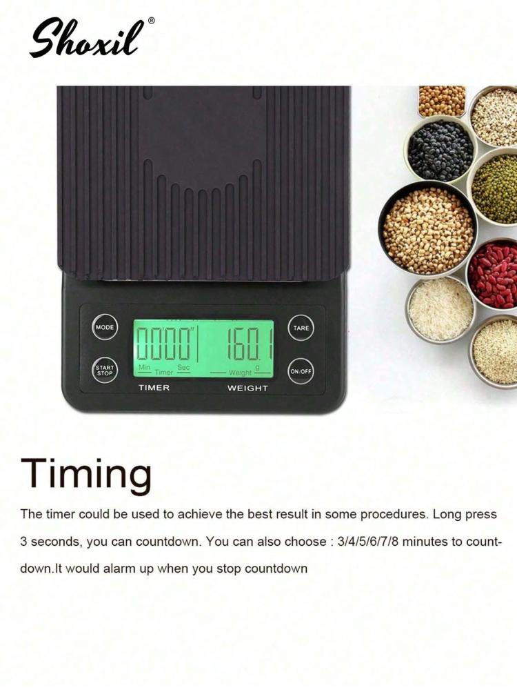 ميزان قهوة shoxil بمؤقت وشاشة LCD