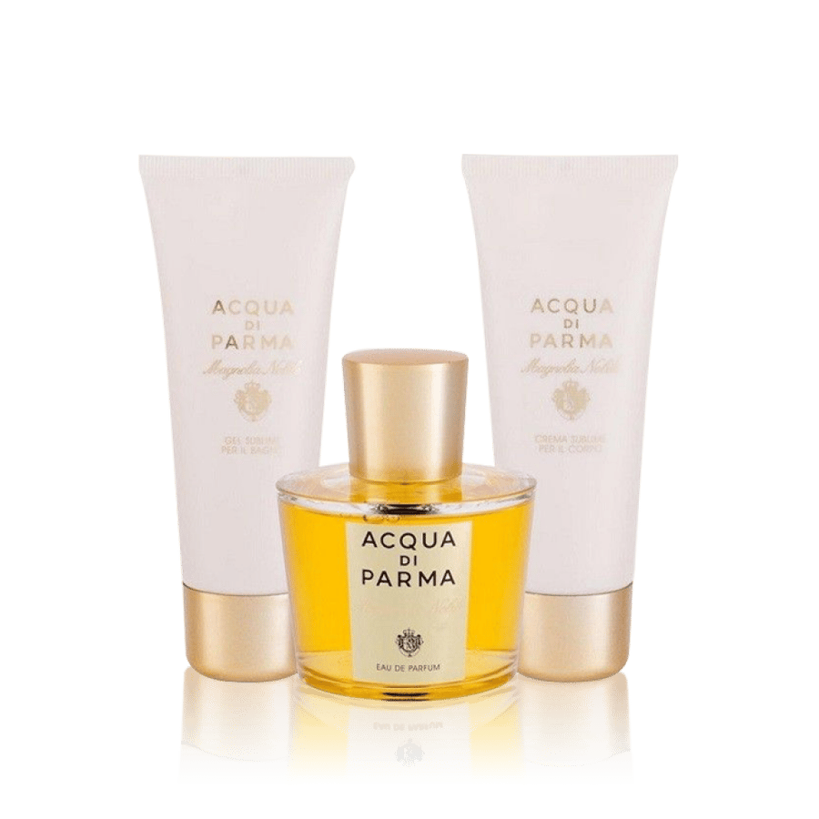 عطر أكوا دي بارما مجموعة ماجنوليا نوبيل (أو دو برفيوم 100 مل + كريم للجسم 75 جرام + جل استحمام 75 مل)