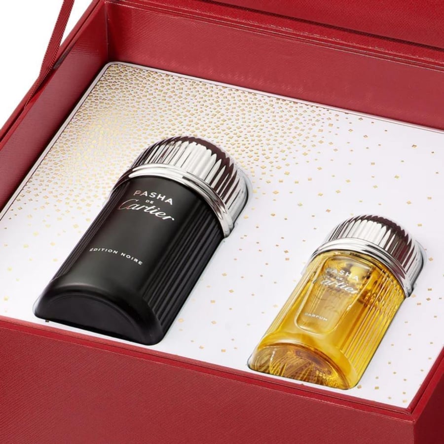مجموعة هدايا فاخرة كارتييه باشا (اديشن نوار أو دو تواليت 100 مل + عطرباشا برفيوم 50 مل + مزيل عرق 75 مل + أو دو تواليت 15 مل)