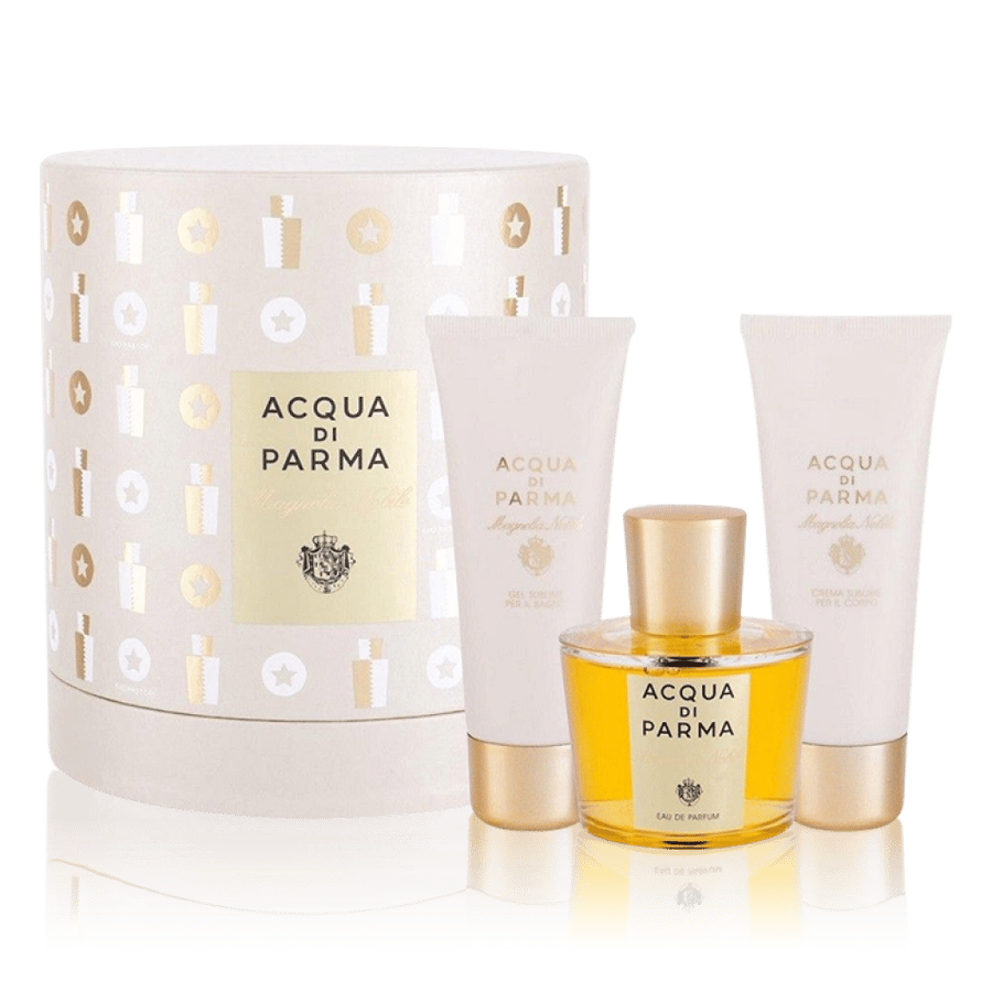 عطر أكوا دي بارما مجموعة ماجنوليا نوبيل (أو دو برفيوم 100 مل + كريم للجسم 75 جرام + جل استحمام 75 مل)