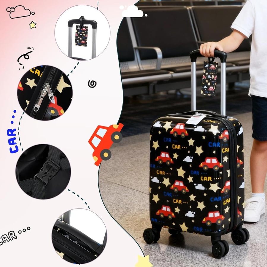 طقم حقائب سفر أطفال 5 قطع بتصميم السيارات والنجوم - BLACK | R-4