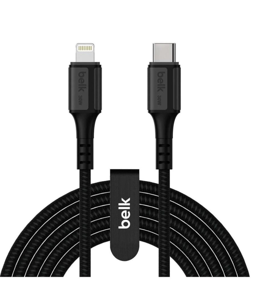 كابل شحن سريع بلك (belk) من Type-C إلى Lightning بقوة 30 واط وبطول 1.2 متر