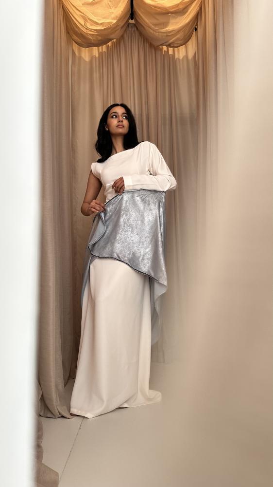Tiffany & White Drape Dress