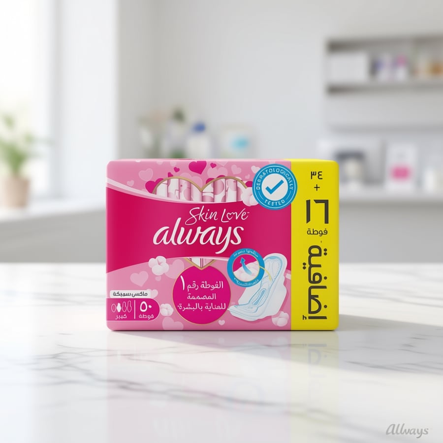 Always Skin Love Sanitary Pads Large Thick 50 Pcs