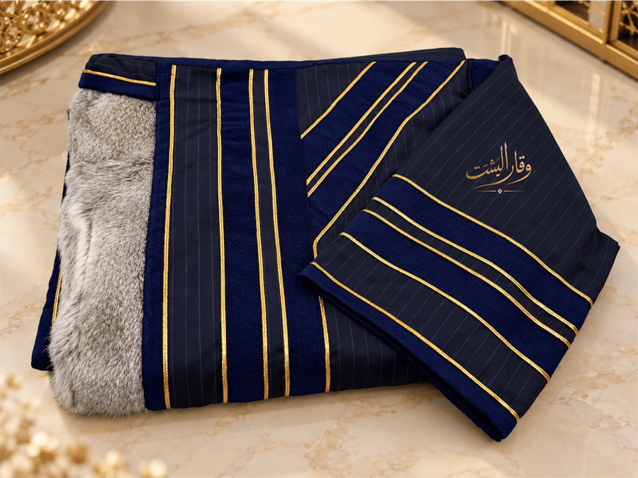 فروه الارنب الطبيعي الكشميري مقلم كحلي