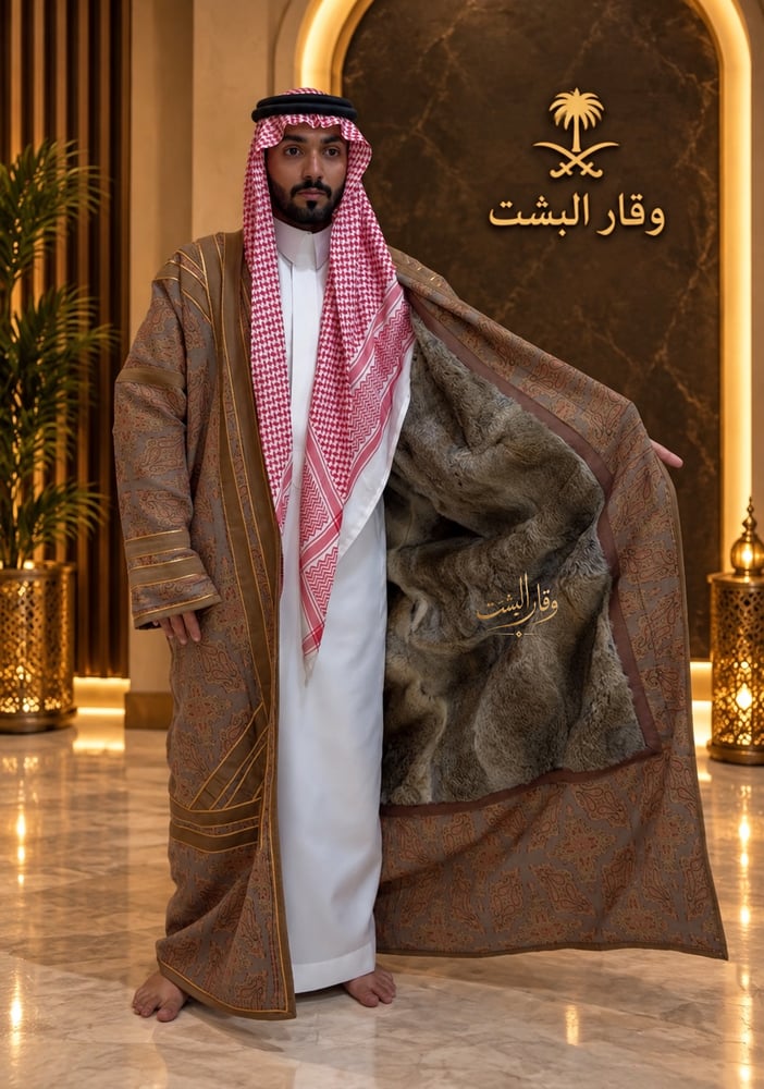 فروه الارنب الطبيعي الكشميري بني