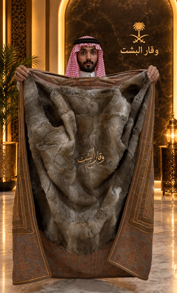 فروه الارنب الطبيعي الكشميري بني