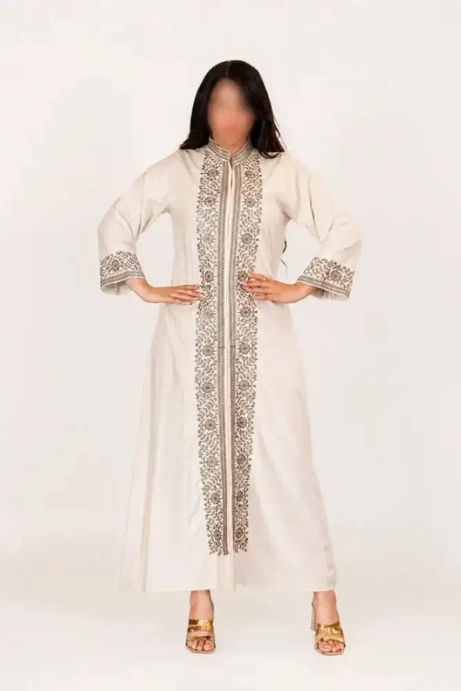 جلابيه ساده مطرزه كم طويل A-196