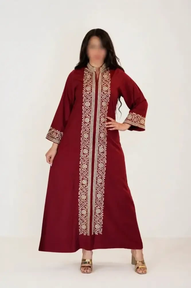 جلابيه ساده مطرزه كم طويل A-196
