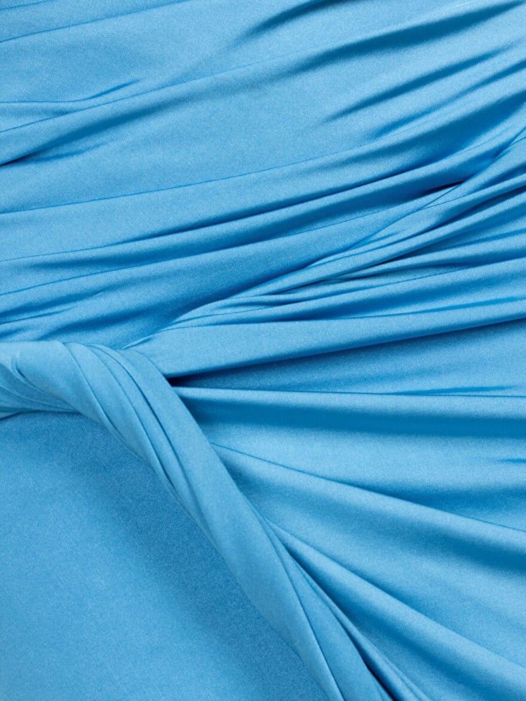 فستان سهرة – NOCTURNE – بتفاصيل ملتوية ومنسدلة – أزرق – XS-XL – صنع في تركيا