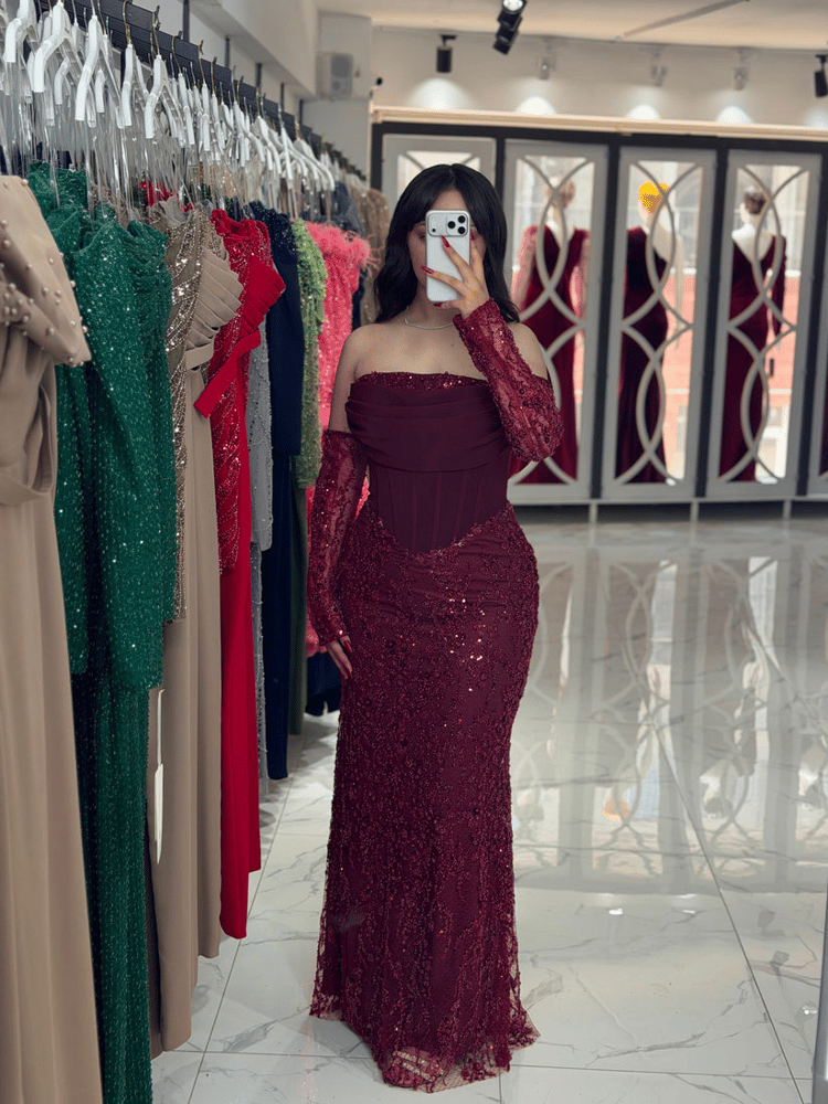 فستان سهرة – miracouture – بدون حمالات – ترتر
