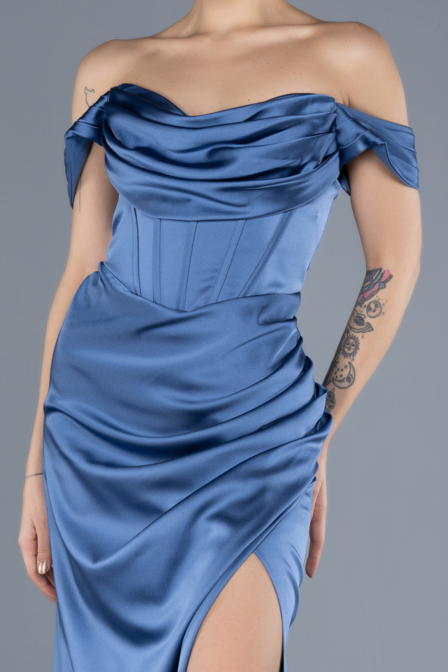 فستان نسائي – Abiyefon – بياقة منسدلة – 36 إلى 42 – Made in Turkey