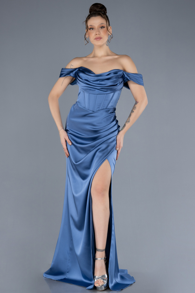 فستان نسائي – Abiyefon – بياقة منسدلة – 36 إلى 42 – Made in Turkey