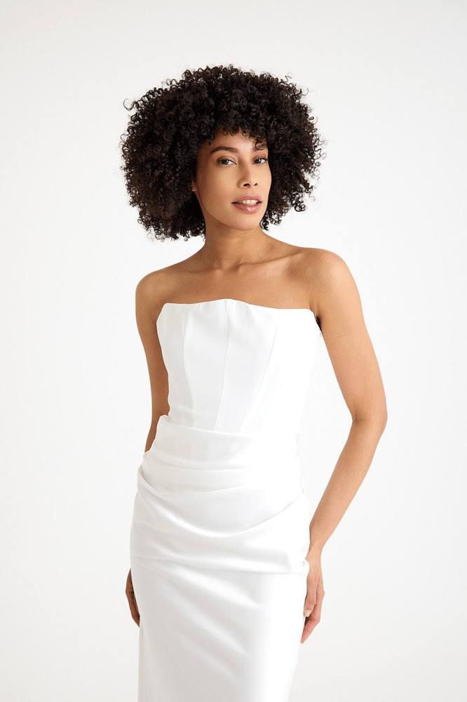 فستان سهرة – springstore – بدون حمالات – كريب وساتان – أحمر – 34-40 – صنع في تركيا