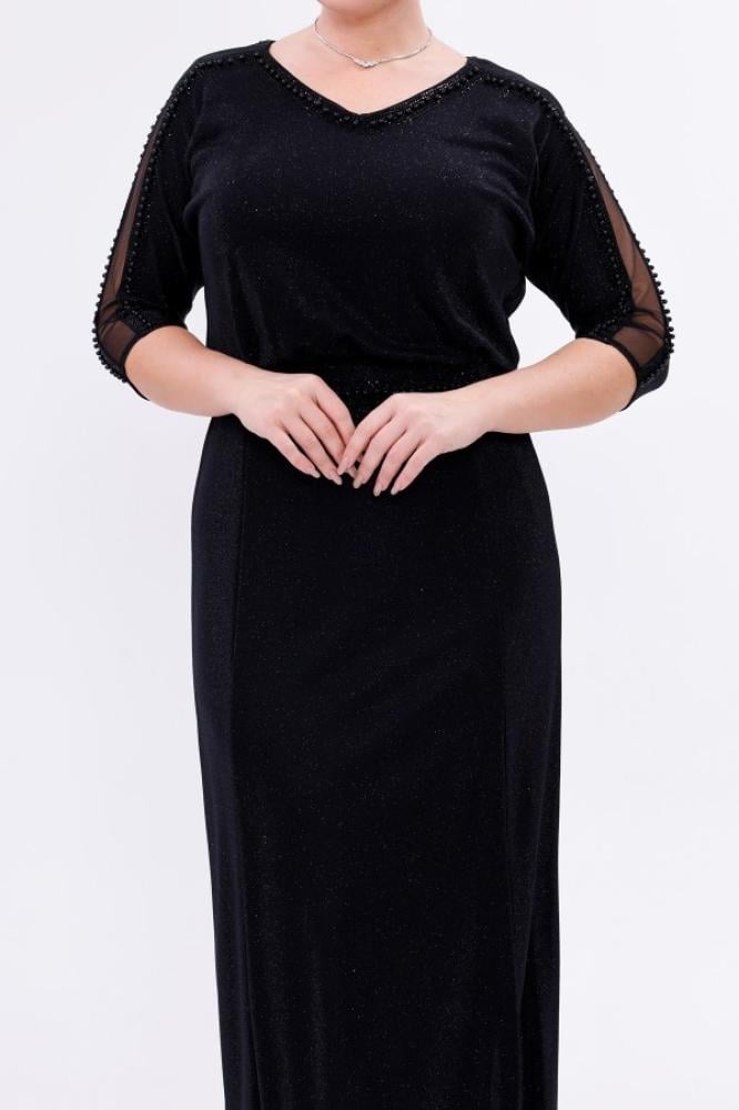 Sparkling evening gown plus sizes - silver - stunning royal look - one piece - BDM Exclusive - Turkish - original