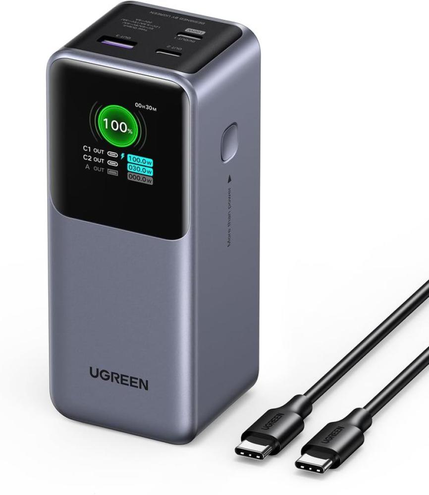 باور بانك UGREEN Nexode بسعة 20000mAh بقوة 130 واط مع شاشة رقمية