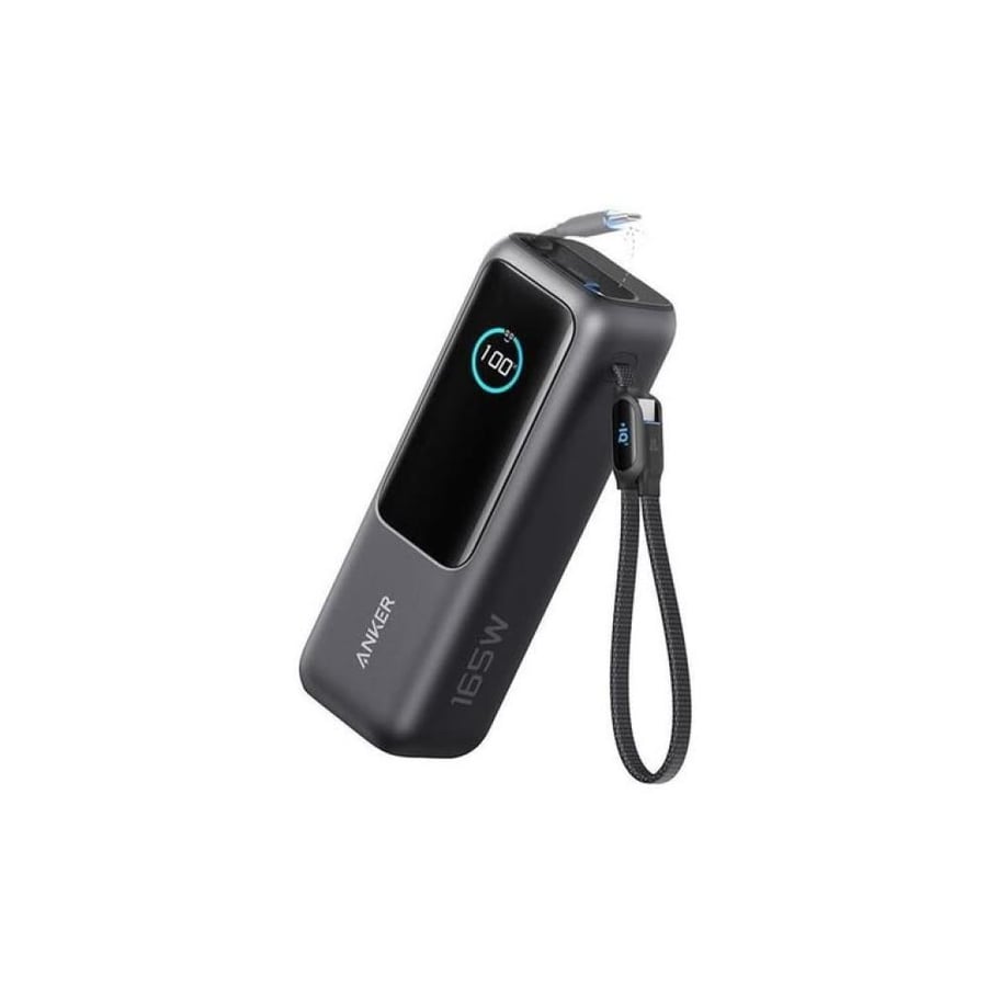 باور بانك Anker بسعة 25000mAh بقوة 165 واط مع كيابل مدمجة