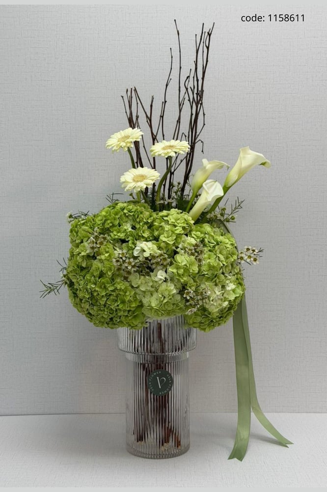 Hydrangea and Calas vase
