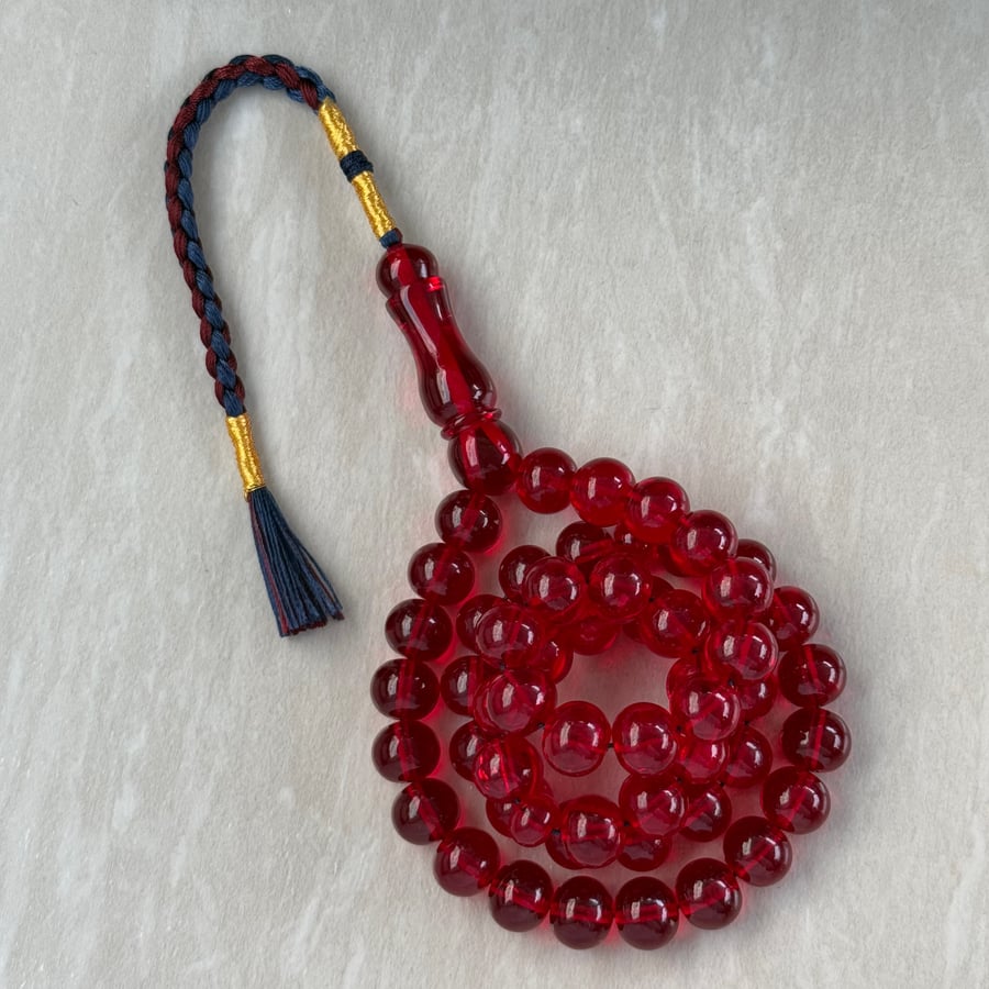 Saffron-colored rosary