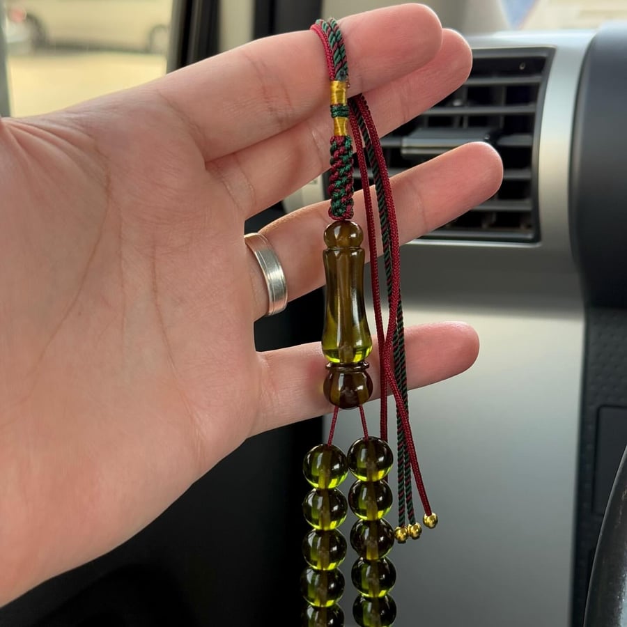 Saffron-colored rosary