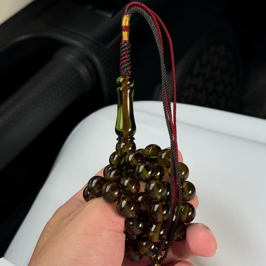 Saffron-colored rosary