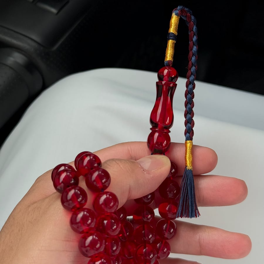 Saffron-colored rosary
