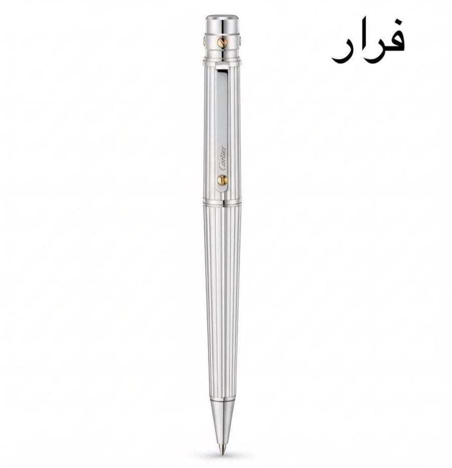 قلم سانتوس فضي نقاط ذهبي