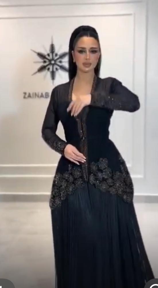 فستان سهره اسود هدب فخم