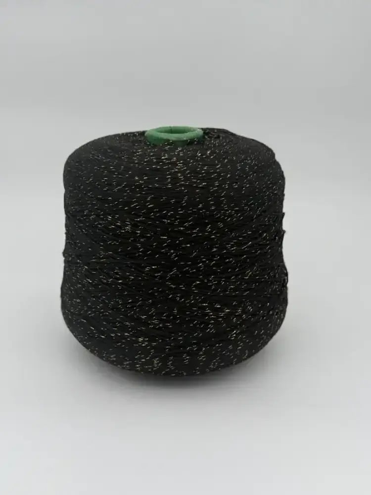 خيط قطن إيطالي أسود ملكي سيرما مقصب ذهبي