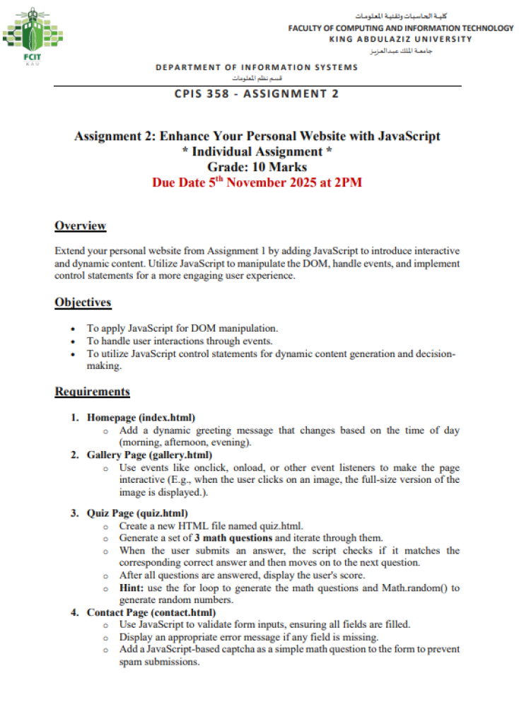 CPIS358 ASSIGNMENT 2