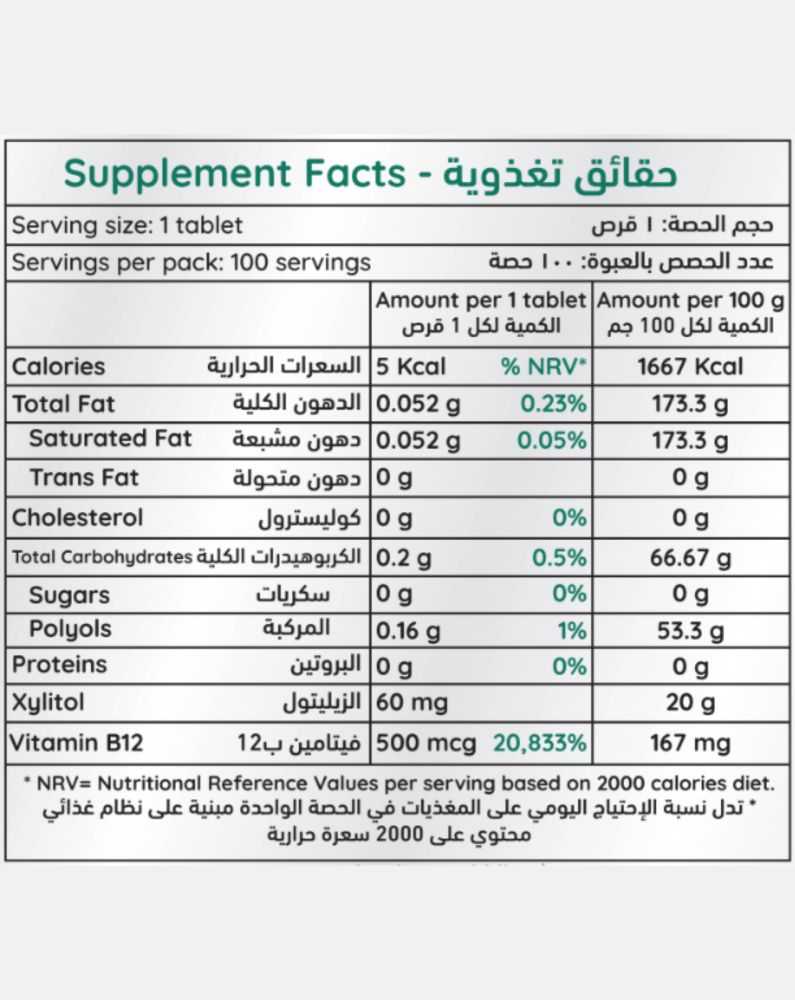 ان اتش اس فيتامين ب 12 اقراص