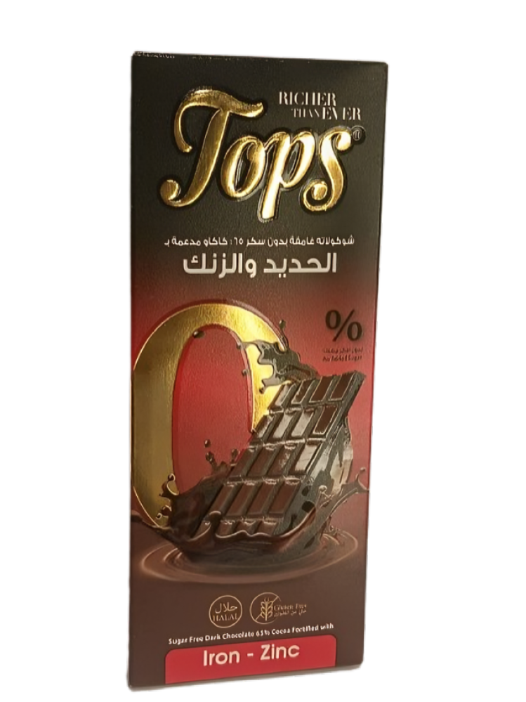Topps dark chocolate fortified with iron and zinc