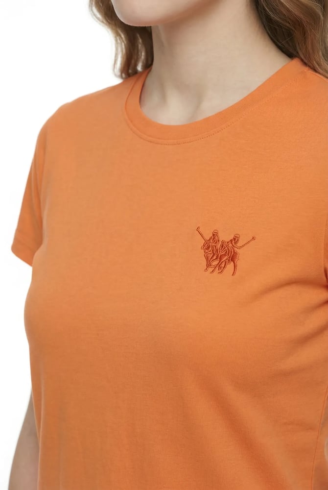 Women's basic orange t-shirt, regular fit
