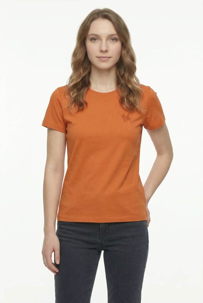 Women's basic orange t-shirt, regular fit