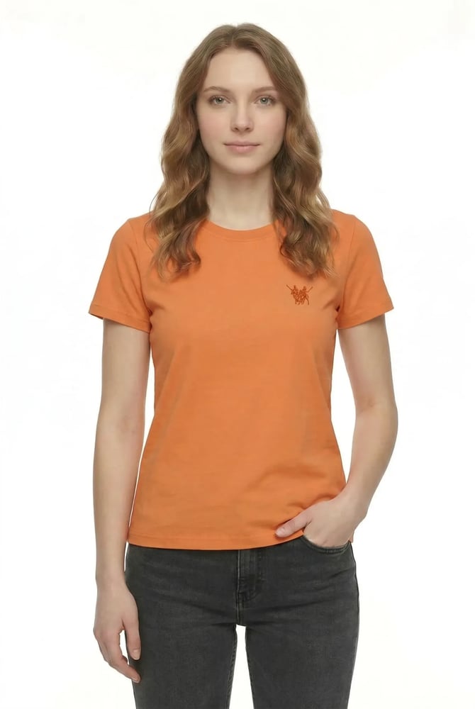 Women's basic orange t-shirt, regular fit