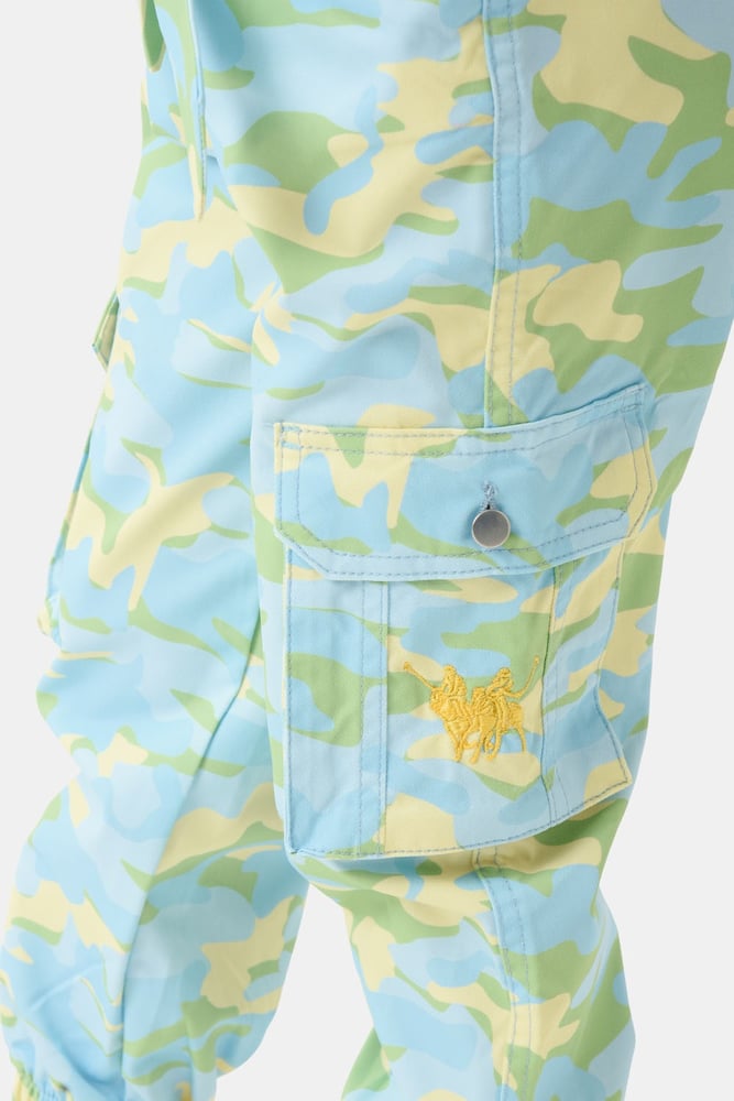 Girls' light blue A-line trousers