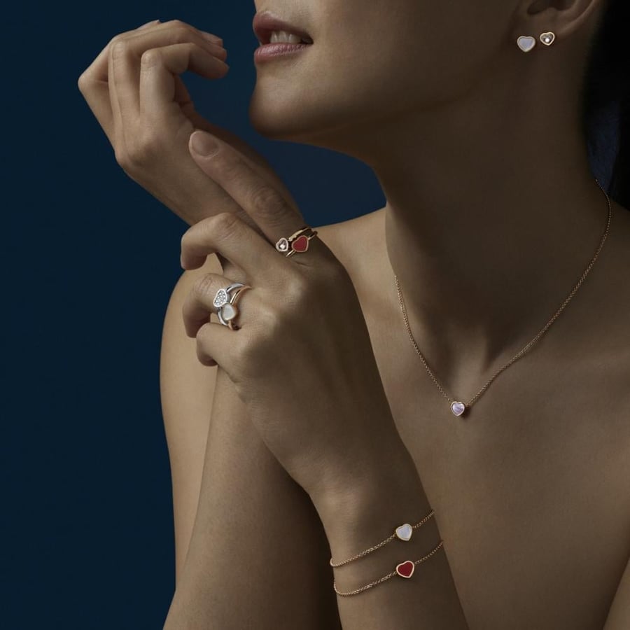 My Happy Hearts bracelet in rose gold with stone options