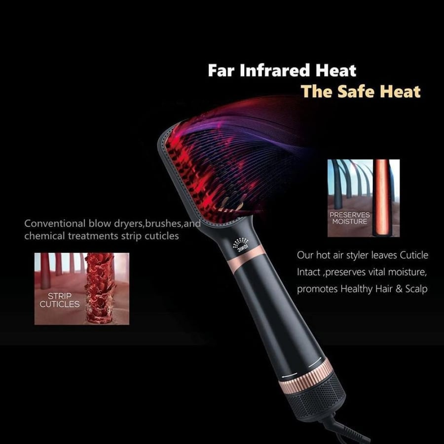 Rebon 2-in-1 brush hairdryer with ions 1300 watts - black