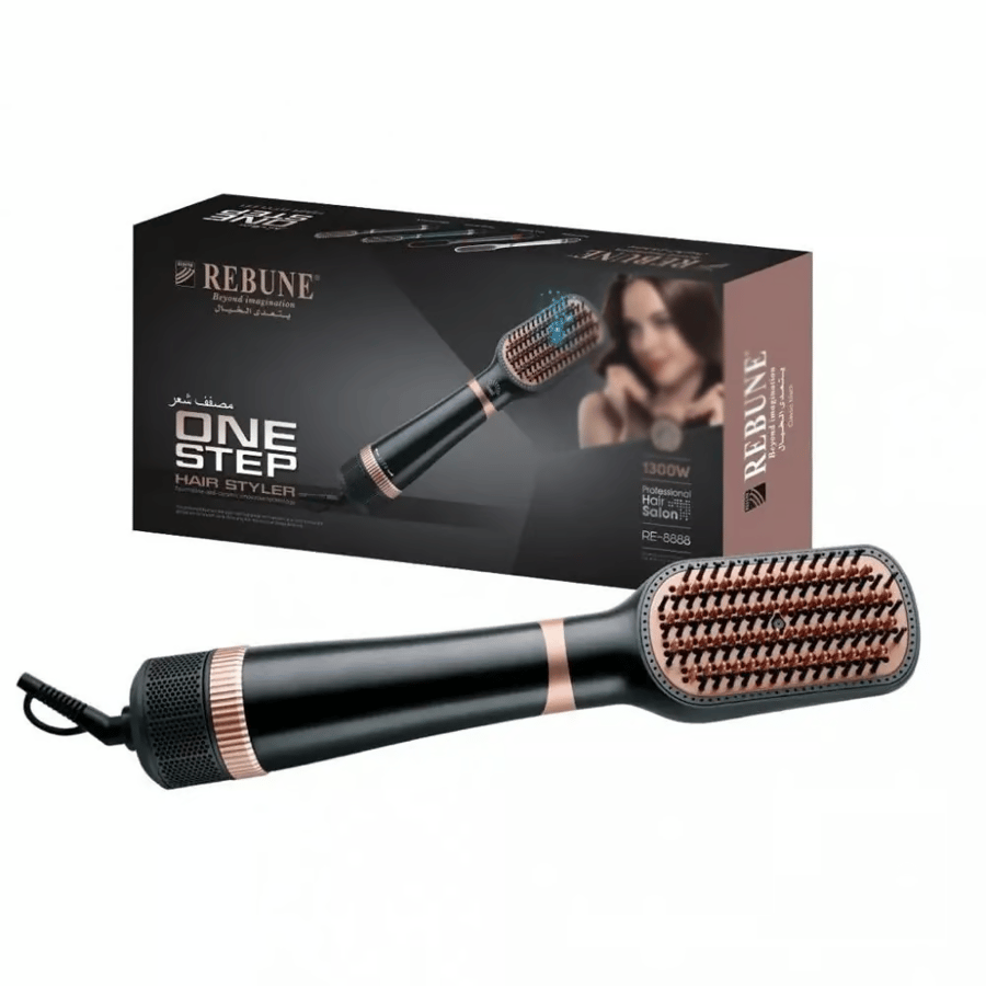 Rebon 2-in-1 brush hairdryer with ions 1300 watts - black