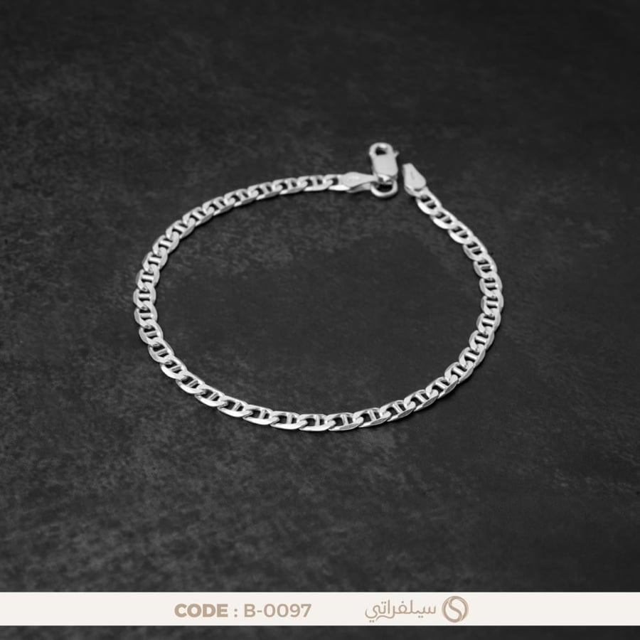 سوار فضة رجالي كوبان عيار 925 مطلي روديوم (B-0097)