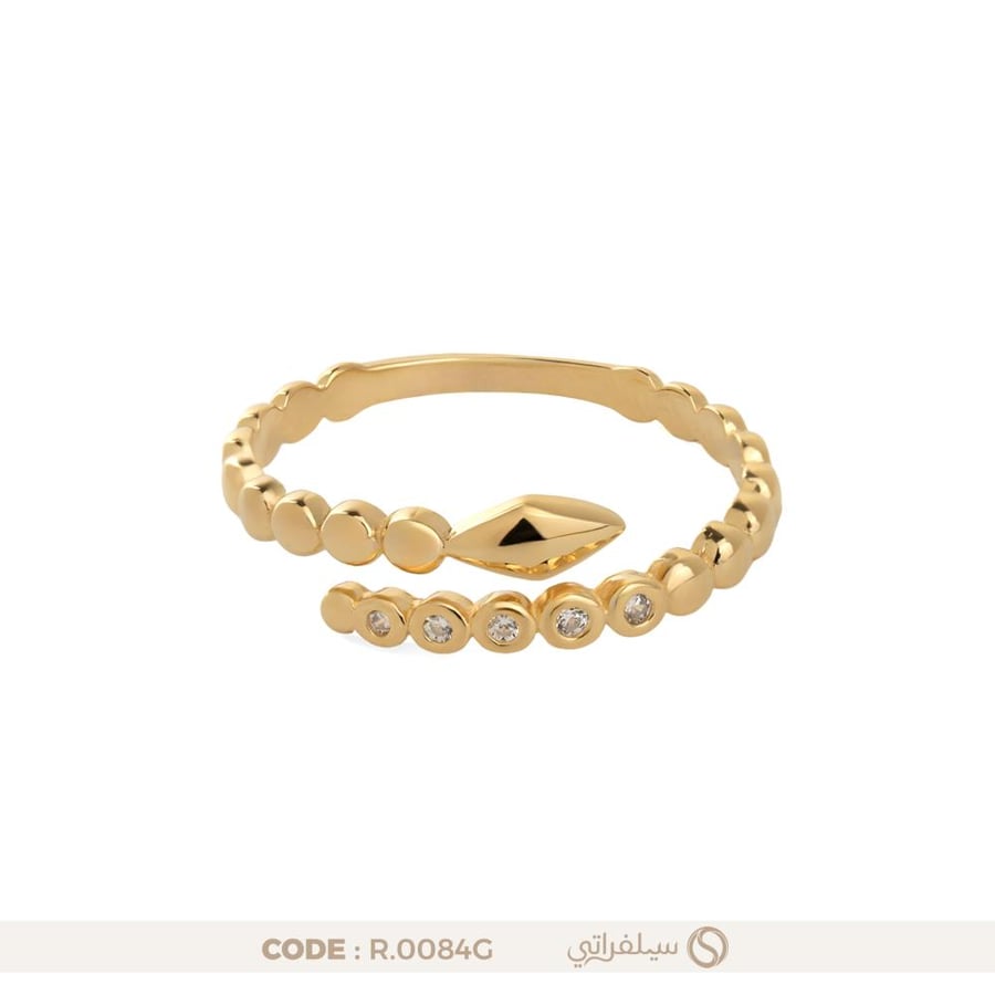 Baguette Classic Ring, 925 Sterling Silver, Rhodium Plated and Gold Plated (R-0084G)