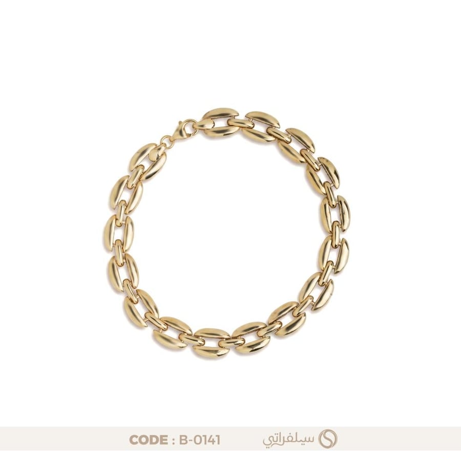 سوار فضه عيار 925 مطليه دهب (B-0141)