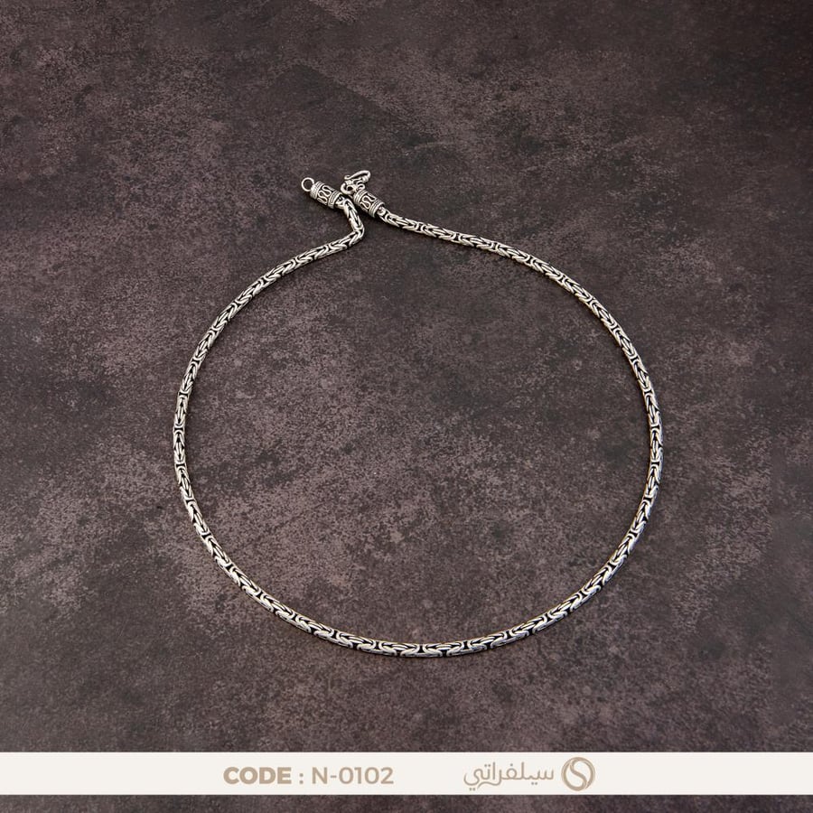 سلسلة بالي بيزنطية فضة عيار 925 مطلية روديوم (N-0102)