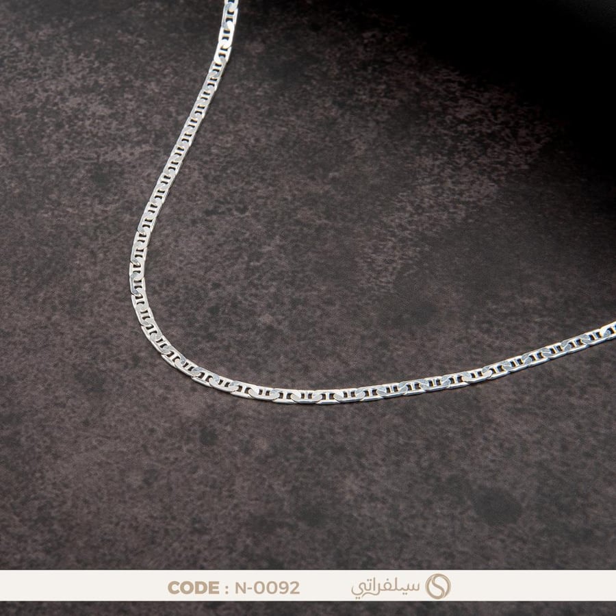 سلسلة مارينر فاخرة فضة عيار 925 مطلية روديوم (N-0092)