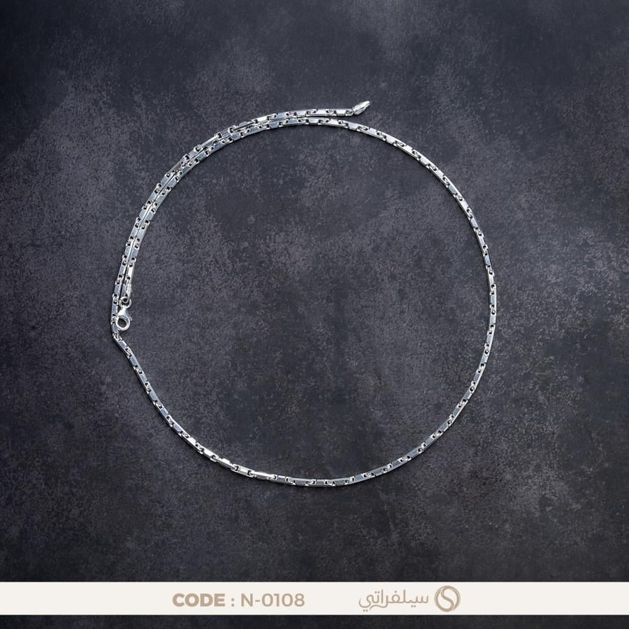 سلسلة فضة رجالي عيار 925 مطلية روديوم (N-0108)