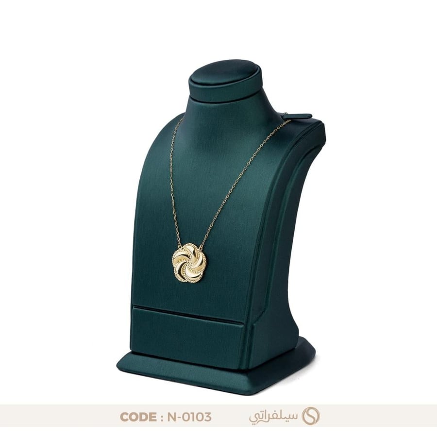 Blomy Flower Pendant Necklace, 925 Sterling Silver, Rhodium & Gold Plated (N-0103)